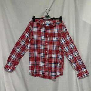 red white blue plaid long sleeve Columbia button up shirt size small